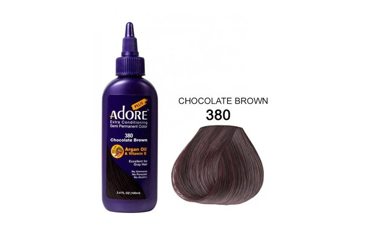 Adore Plus Semi Permanent Hair Colour No. 380 Chocolate Brown 100ml Hair Colours - Semi Permanent Adore