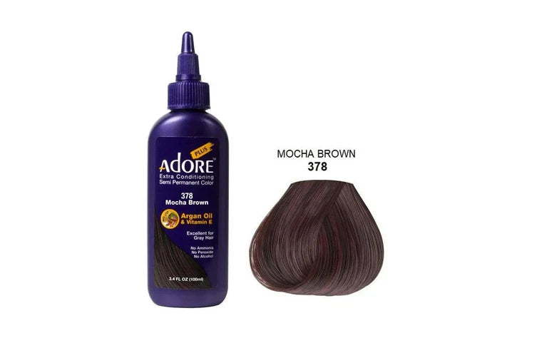 Adore Plus Semi Permanent Hair Colour No. 378 Mocha Brown 100ml Hair Colours - Semi Permanent Adore