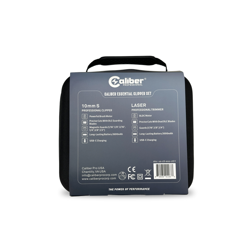 Caliber 10mm S and Laser Trimmer Essential Clipper Trimmer Duo Set Clipper/Trimmer/Foil Shaver Duo Caliber