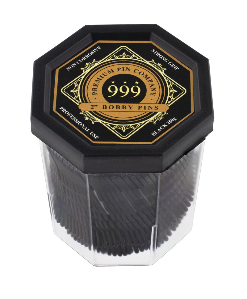 Premium Pin Company 999 Bobby Pins 250g Tub 2inch Black Ball Tip Retail 999