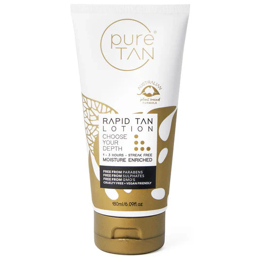 Puretan Rapid Tan Lotion 180ml (1-3hrs Choose Your DePuretanh) Tanning Puretan