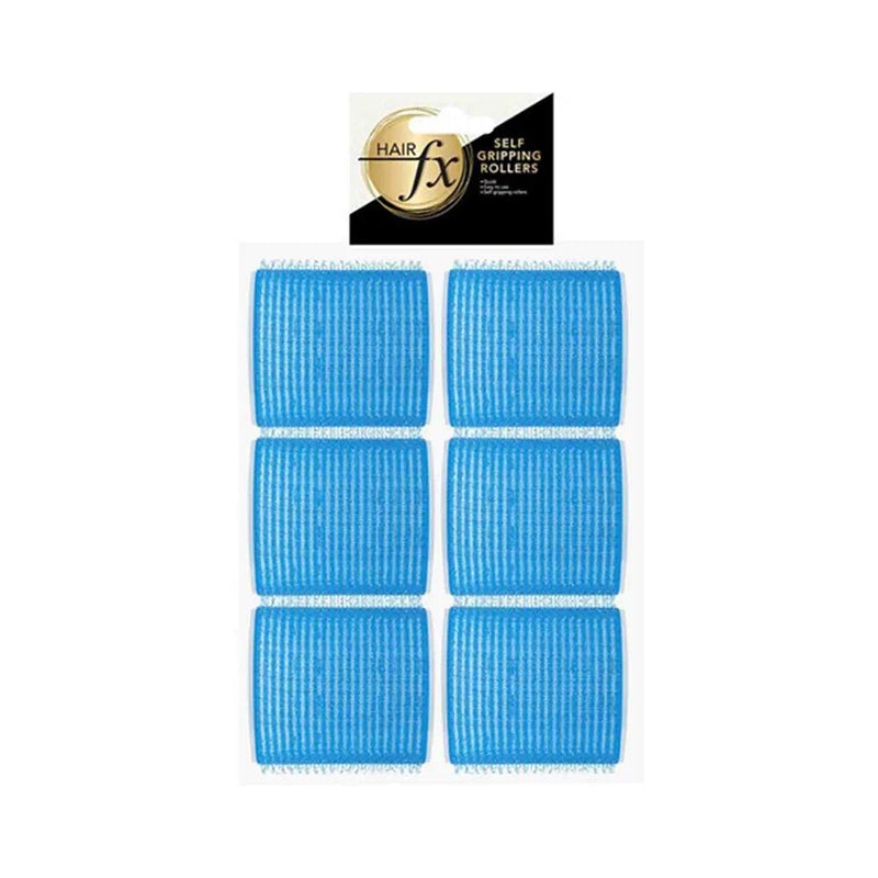 Hair FX Magic Grip Velcro Rollers 6pc 57mm Light Blue Retail Hair FX