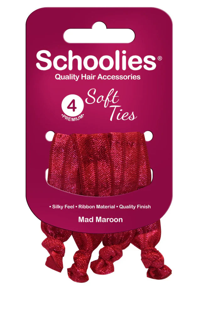 Schoolies SC424 Soft Ties 4pc Mad Maroon Retail Schoolies