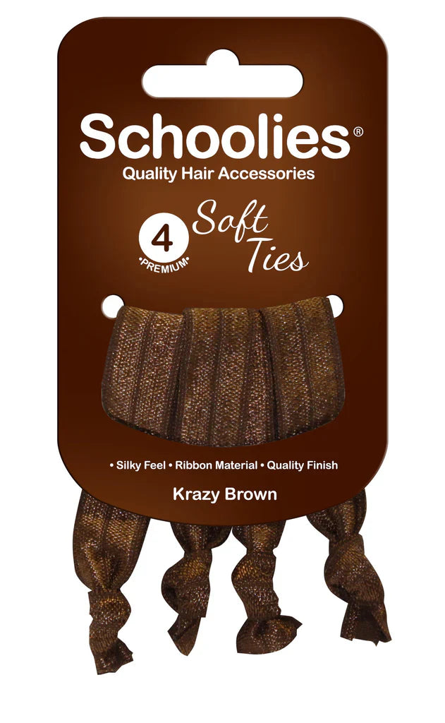 Schoolies SC427 Soft Ties 4pc Krazy Brown Retail Schoolies