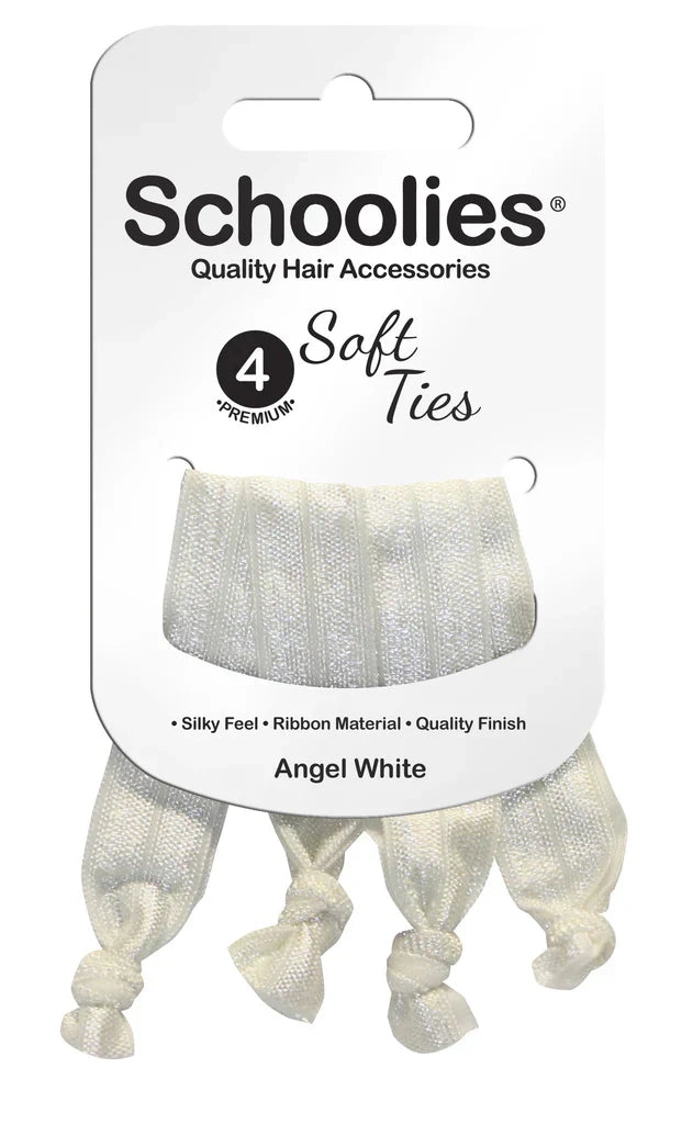 Schoolies SC429 Soft Ties 4pc Angel White Retail Schoolies