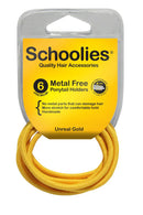 Schoolies SC466 Metal Free Ponytail Holders 6pc Unreal Gold Retail Schoolies