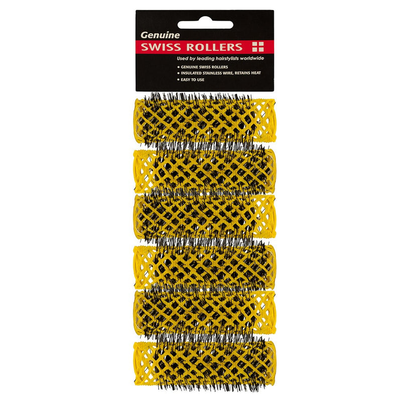 Dateline Professional Swiss Rollers 6pc 20mm Yellow Retail Dateline