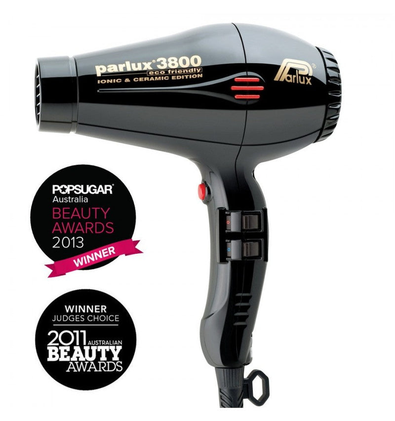 Parlux 3800 Ceramic and Ionic Hair Dryer 2100W Black Hair Dryer Parlux