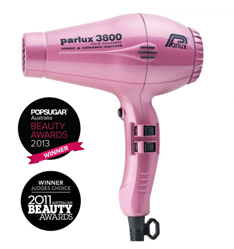 Parlux 3800 Ceramic and Ionic Hair Dryer 2100W Pink Hair Dryer Parlux