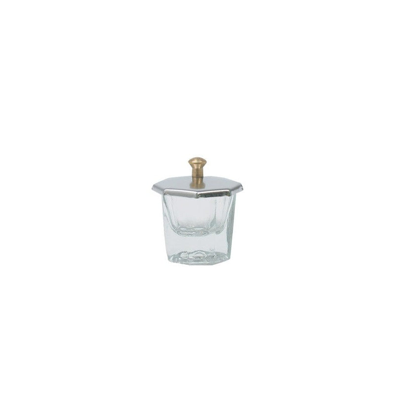 Hawley Glass Dappen Dish With Metal Octagon Lid