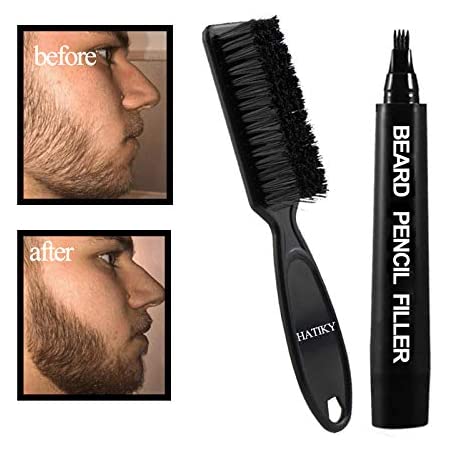BOB Beard Filler Pen Kit With Brush - Black Hair Fibers BOB