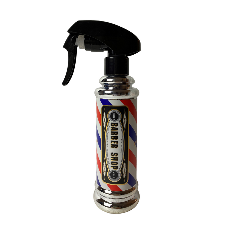 Bob Spray Bottle Silver with Barber Pole Design - 180ml Spray Bottles Bob