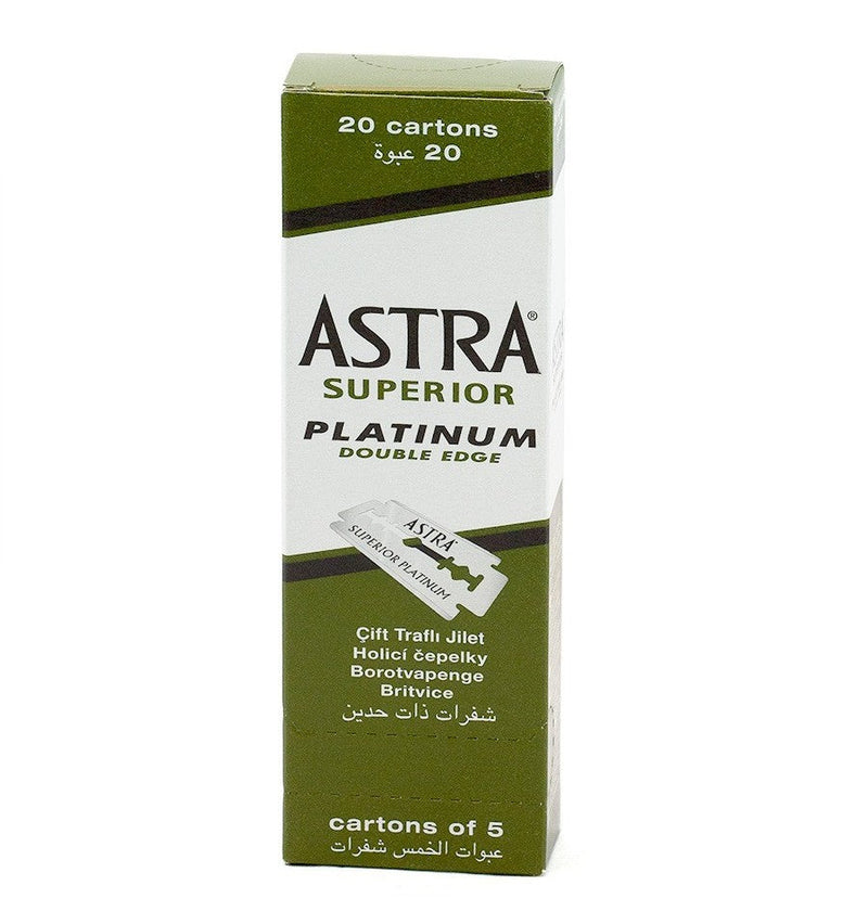 Astra Superior Platinum Double Edge Blades - 1 Carton Of 100 Packs Razors & Blades Astra