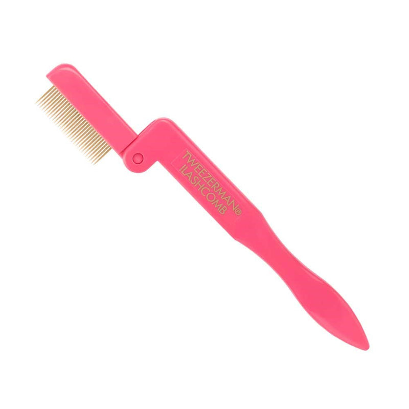 Tweezerman Folding Eyelash Comb Pink Retail Tweezerman