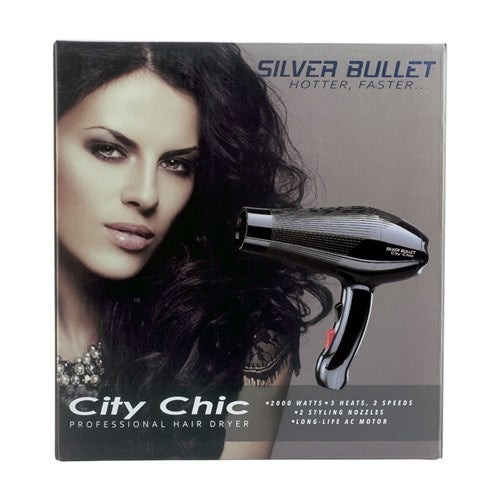 Silver Bullet City Chic Hair Dryer Black Hair Dryer Silver Bullet