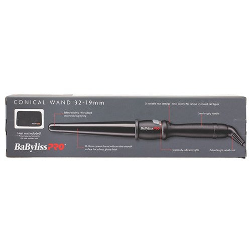 BaBylissPRO 32mm - 19mm Conical Curling Iron Black Curling Iron BaBylissPRO