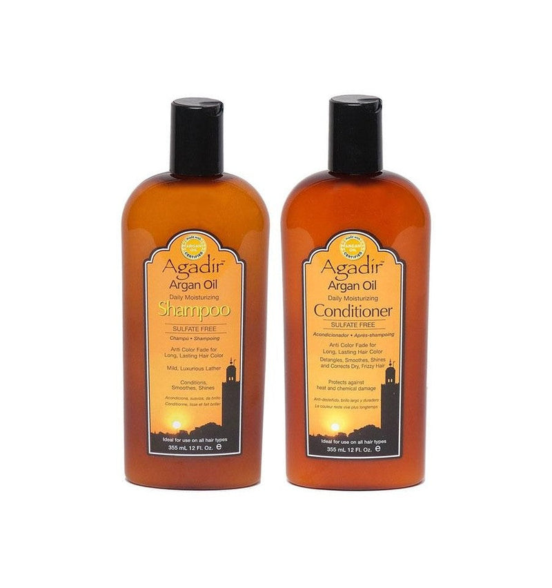 Agadir Argan Oil Daily Moisturising Shampoo and Conditioner 366ml Duo Pack Retail Agadir