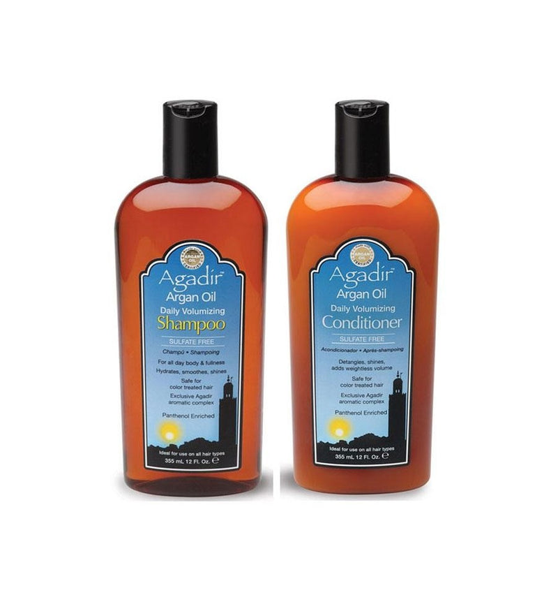 Agadir Argan Oil Daily Volumising Shampoo and Conditioner 366ml Duo Pack Retail Agadir