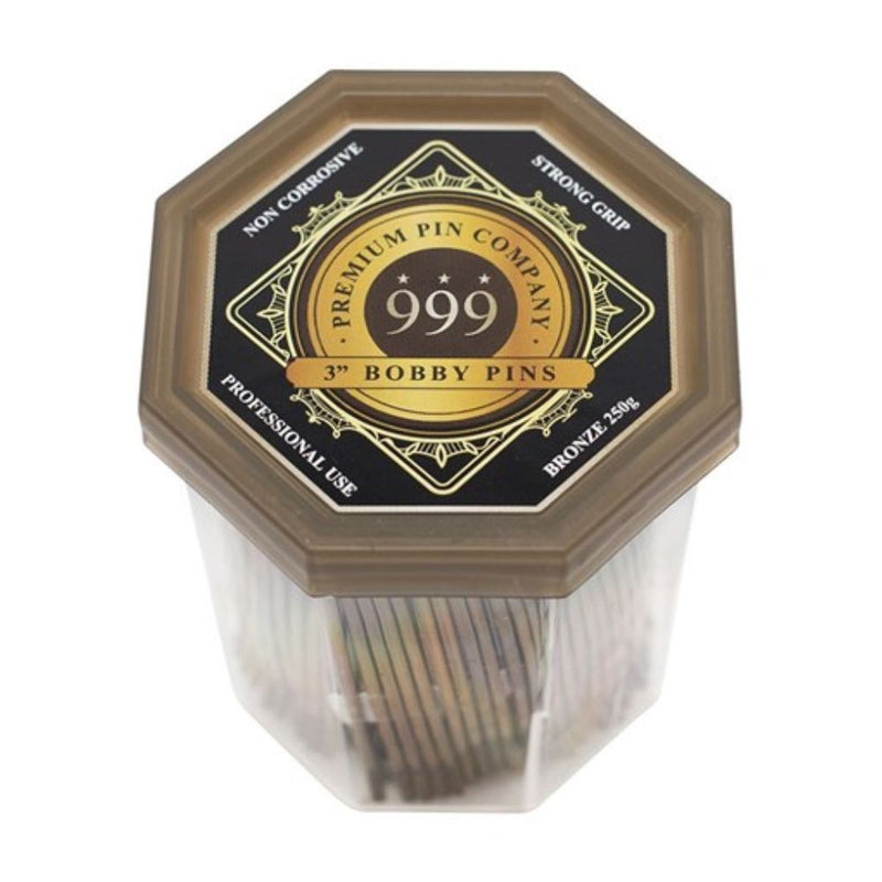 Premium Pin Company 999 Bobby Pins 3inch Bronze 250g Retail 999