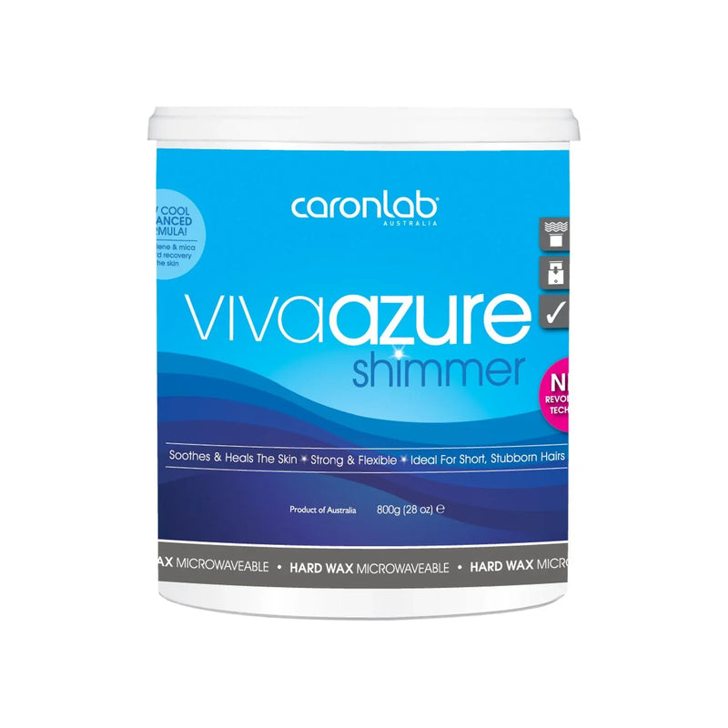 Caronlab Viva Azure Shimmer Hard Wax 800ml Microwave To Pot Waxing Caronlab