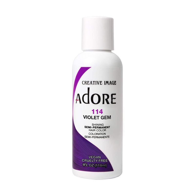 Adore Semi Permanent Hair Colour No. 114 Violet Gem 118ml Hair Colours - Semi Permanent Adore