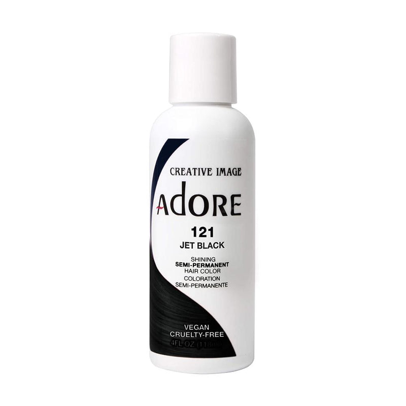 Adore Semi Permanent Hair Colour No. 121 Jet Black 118ml Hair Colours - Semi Permanent Adore
