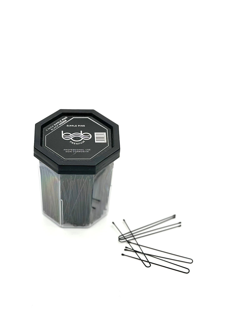 BOB Premium Ripple Pins 2 Inch 250g - Black Hair Pins Bob