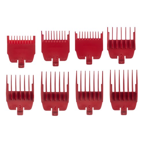 BaBylissPRO FX3 Replacement Clipper Guards Black/Red 8pk .5-6 Clipper/Trimmer Attachment BaBylissPRO