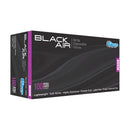 Black Air Nitrile Disposable Black Gloves 100 Pack - Medium Gloves Black Air