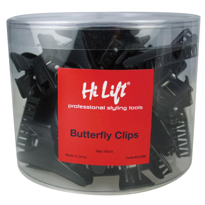 Hi Lift Butterfly Clips Black 36pk Retail Hi Lift