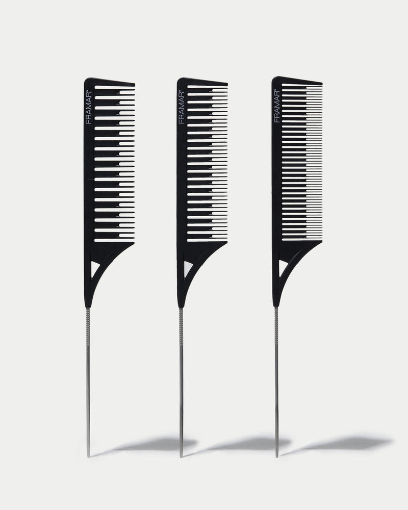 Framar Dreamweaver Highligting Combs Black 3pk Retail Framar