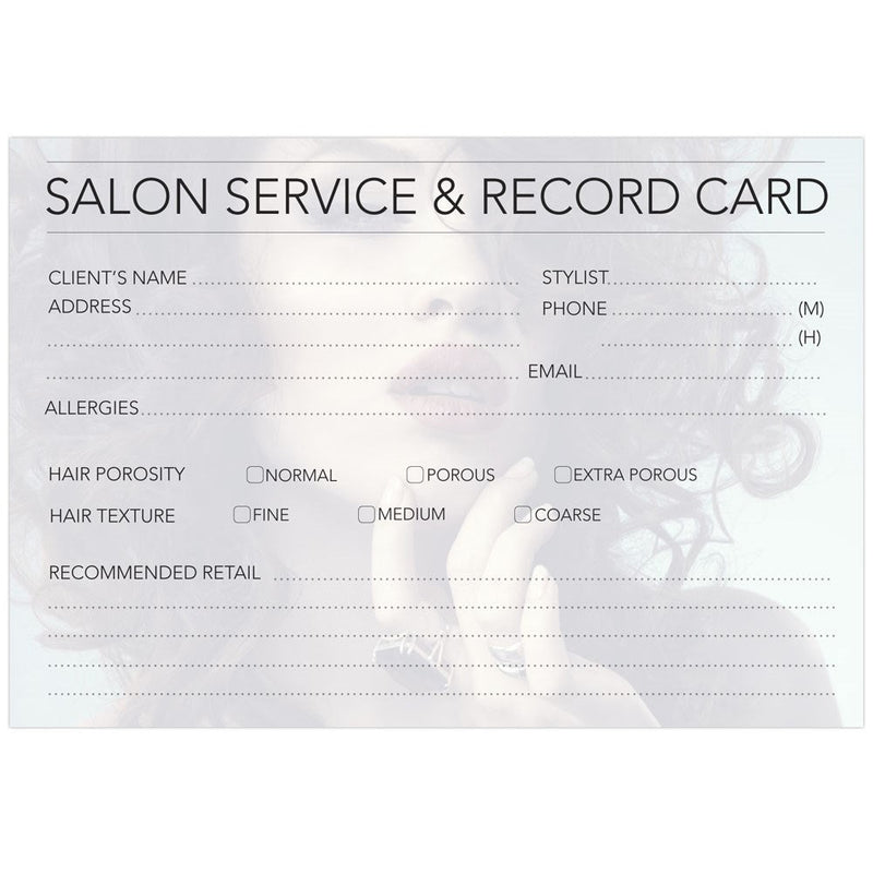 Dateline Professional Hairdressing Record Card - 100pc Retail Dateline