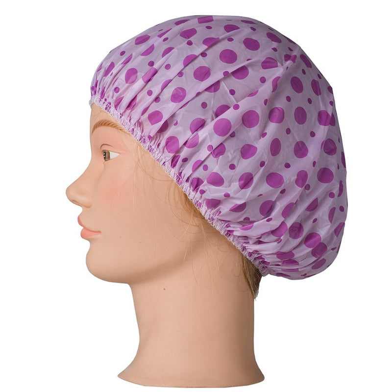Dateline Shower Cap With Spots Purple Retail Dateline