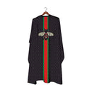 Deyaz Replicape Premium Fashion Salon Cape Black with Red Center Stripe Capes Deyaz