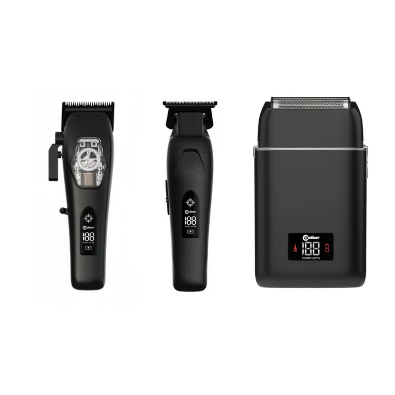 Caliber Disruptor Clipper Laser+ Trimmer and Moab Foil Shaver Trio Kit Clipper/Trimmer/Foil Shaver Duo Caliber
