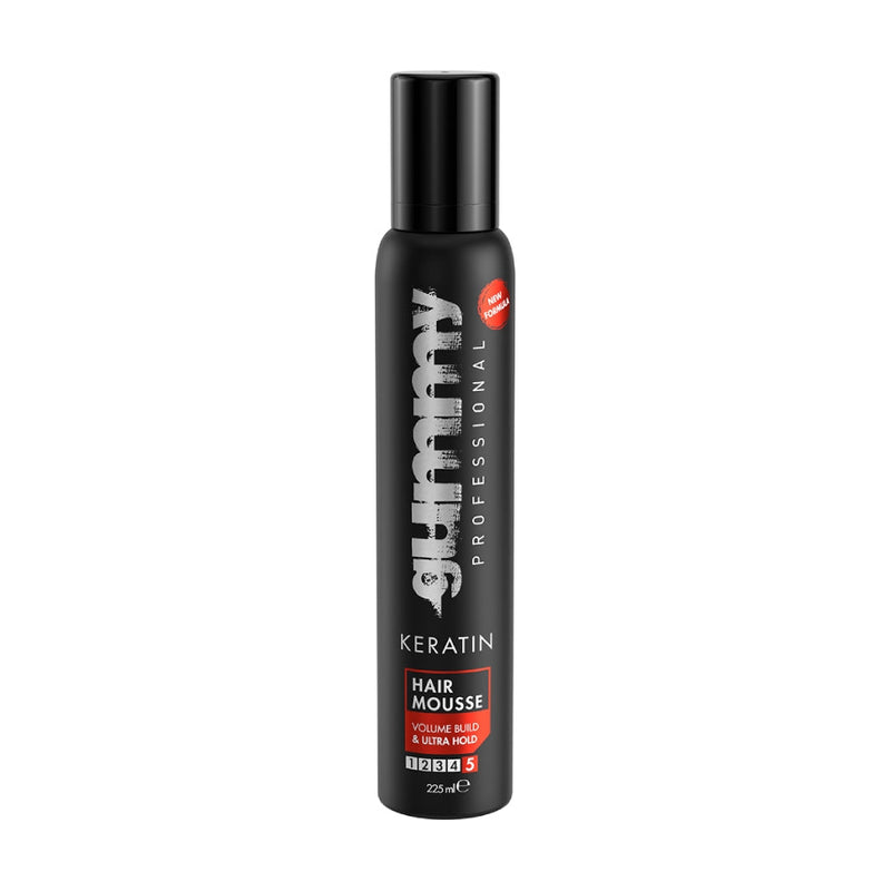 Gummy Professional Keratin Hair Mousse Volume Build Ultra Hold 225ml Hair Mousse Gummy
