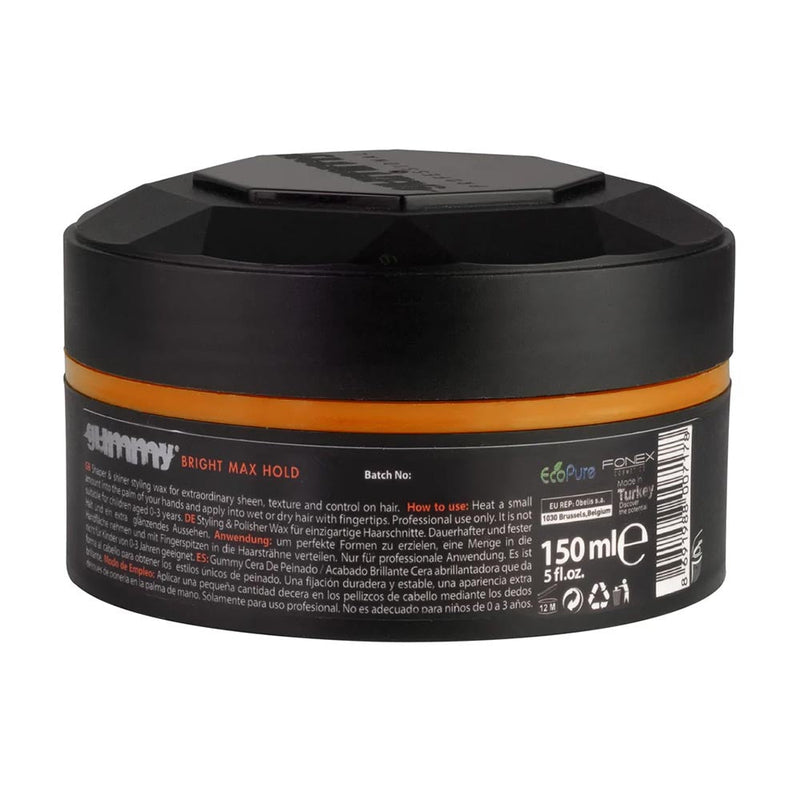 3x Gummy Professional Bright Finish Orange Hair Styling Wax 150ml Hair Wax Gummy