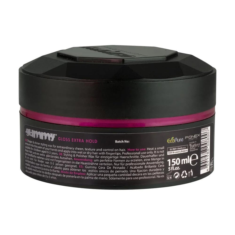 12x Gummy Professional Extra Gloss Styling Wax 150ml Hair Wax Gummy