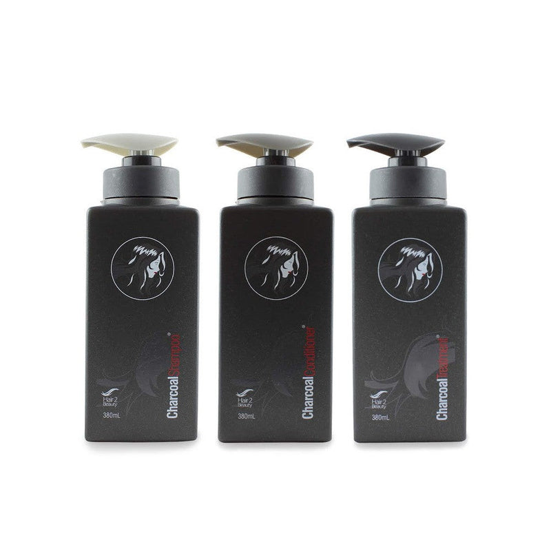 Hair 2 Beauty Charcoal Range Trio Pack 380ml Retail Hair 2 Beauty
