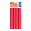 Hair FX Medium Flexible Rollers 12pc 12mm x 18cm Red Retail Hair FX