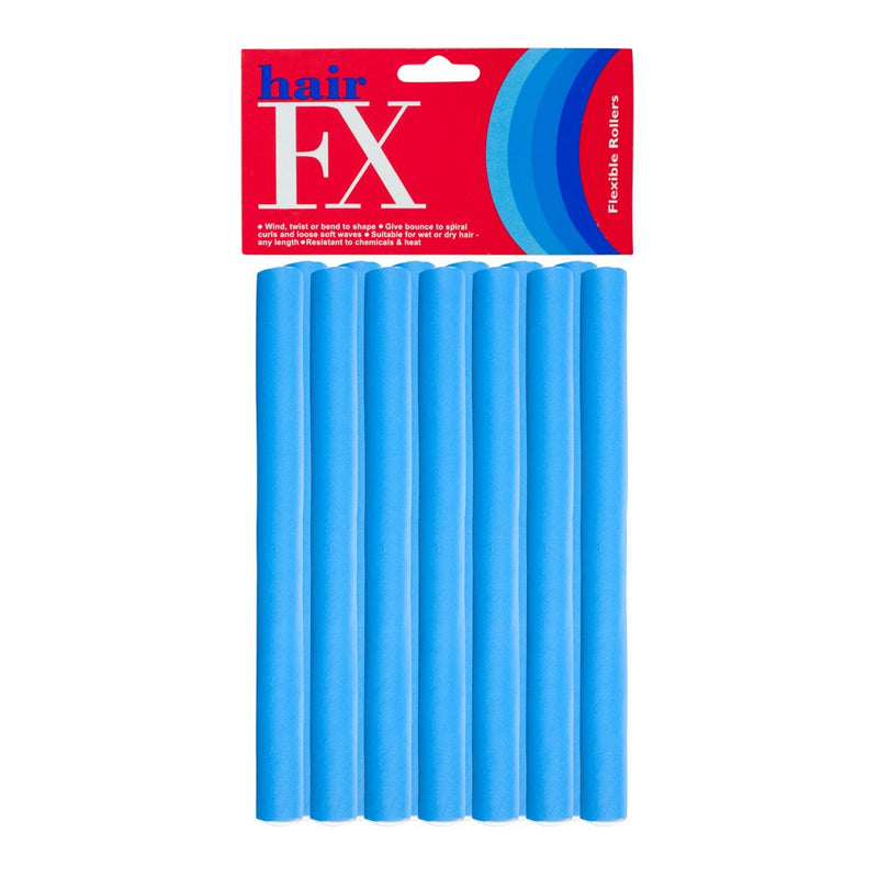 Hair FX Flexible Rods Medium Blue Retail Hair FX
