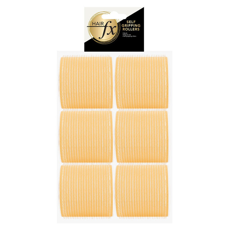 Hair FX Magic Grip Velcro Rollers 6pc 63mm Yellow Retail Hair FX