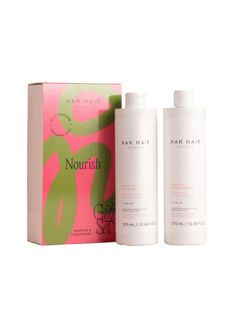 NAK Holiday Nourish Duo - Nourish Shampoo 375ml & Nourish Conditioner 375ml NAK