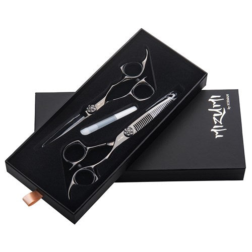 Iceman Mizumi Katani 5.5inch Hairdressing Scissors and Thinner Set Black Iceman