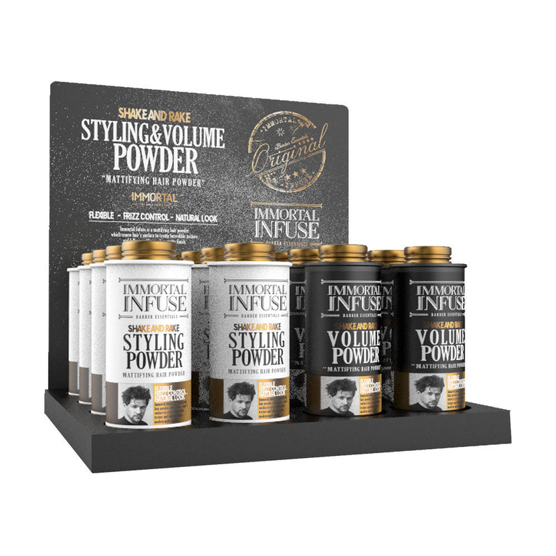 Immortal Infuse Styling Powder 20gr - 36 Piece with Display Stand Styling Powder IMMORTAL NYC