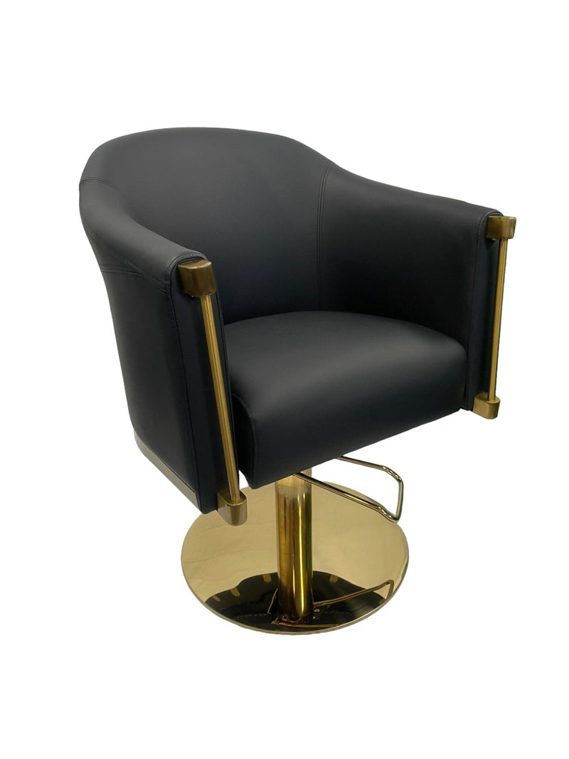 Karma Eden Salon Chair Black with Gold Base 02180103 Salon Chairs Hair And Beauty Kingdom