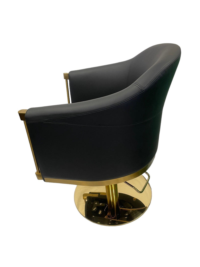 Karma Eden Salon Chair Black with Gold Base 02180103 Salon Chairs Hair And Beauty Kingdom