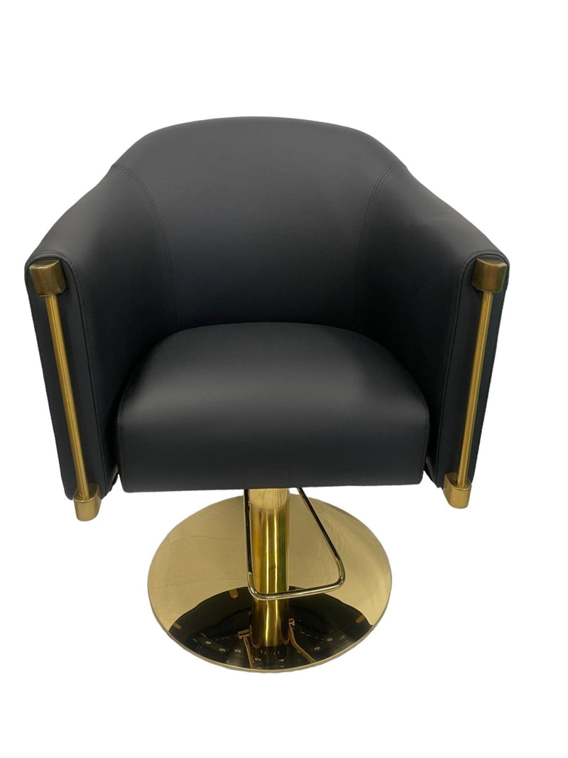 Karma Eden Salon Chair Black with Gold Base 02180103 Salon Chairs Hair And Beauty Kingdom