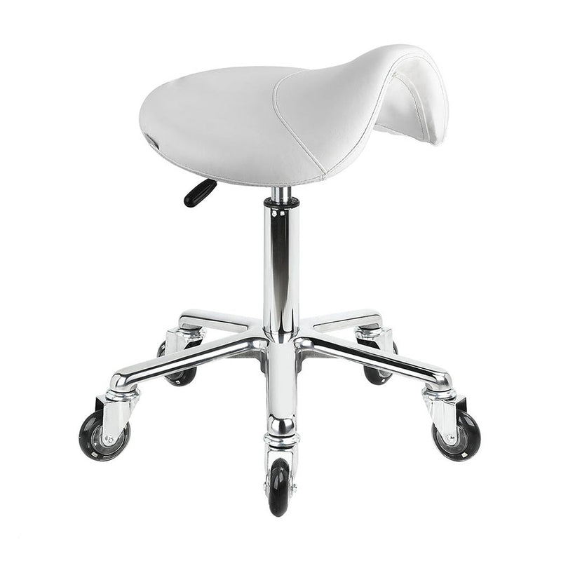 Karma Evandale Salon Saddle Stool White 07040402 Salon Stools Karma
