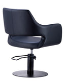 Karma Mudgee Salon Chair 02100101 - Black with Black Round Base & Pump Salon Chairs Salon Furniture Australia Pty Ltd